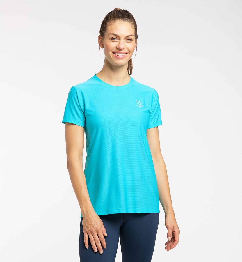 Haglöfs L.I.M Tech T-Shirt Blue For Womens EJKUG1305 Australia